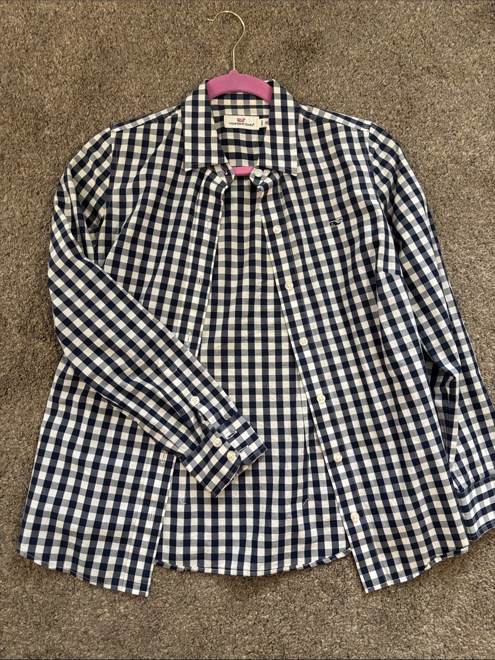 Vineyard Vines Navy & White Gingham Button-Front Jacket